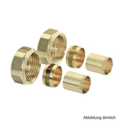 Produktbild von Oventrop Klemmringverschraubung Regusol Set 2, Messing, mit Stützhülsen 22 mm (2 Stück)