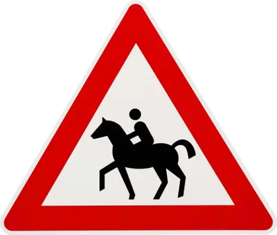 Produktbild von ORIGINAL Verkehrszeichen Nr. 101-13 ACHTUNG REITER 630 mm SL StVO RAL-Gütezeichen Schild Verkehrsschilder Schilder Gefahrenzeichen Warnung Reiten Warnschild Straßenschild