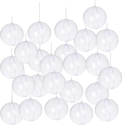 Produktbild von Clear Plastic Acrylic Fillable Ball Ornament Set of 20Pcs(40mm)