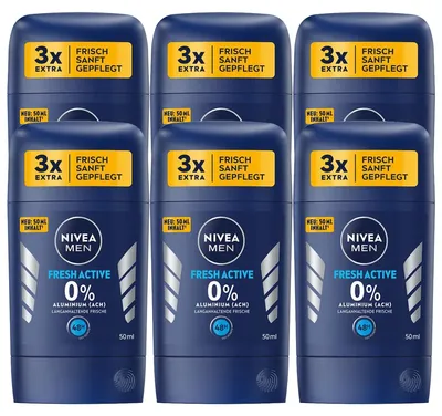 Immagine prodotto di Nivea Men Deodorant Deo Stick Fresh Activ senza alluminio 50ml confezione da 6 pezzi
