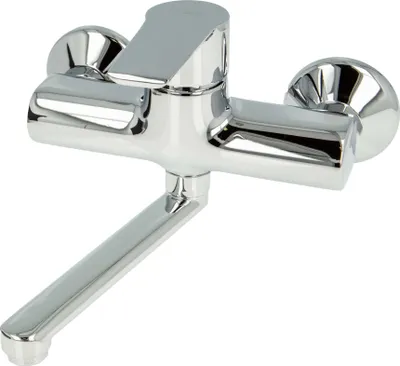 Produktbild von tecuro K15 DESIGN Wand - Spültischarmatur, glanzverchromt, mit Auslauf 160 mm