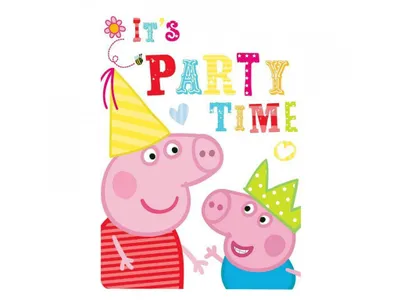 Produktbild von Peppa Pig / Peppa Wutz - 6 Einladungskarten inkl. Umschlag