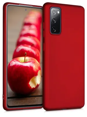 Produktbild von kwmobile Handyhülle für Samsung Galaxy S20 FE Hülle - Silikon Case metallisch schimmernd - Schutzhülle Cover - Metallic Dunkelrot