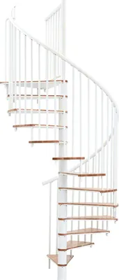 Produktbild von Minka Spindeltreppe Switch 36 - 295cm Geschosshöhe Buche Weiß 120cm Durchmesser