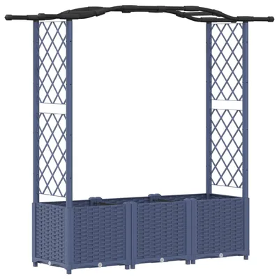 Immagine prodotto di vidaXL Aiuola rialzata con graticcio e copertura Grigio 164 x 40 x 138 cm PP