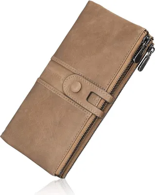 Image de Roulens Porte-monnaie en cuir vintage pour femme Protection RFID 13 emplacements pour cartes Poche pour téléphone portable