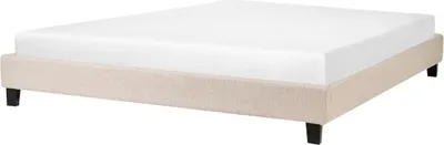 Produktbild von BELIANI Polsterbett Beige Doppelbett mit Lattenrost 180 x 200 cm modernes Bettgestell Elegant