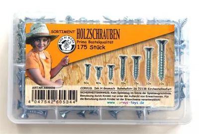 Produktbild von Box Holzschrauben weiß, sortiert, 175 Stück