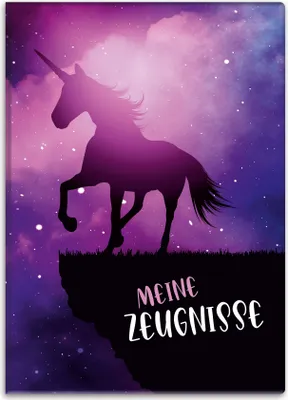 Produktbild von itenga Zeugnismappe Motiv Einhorn  - DIN A4 wattierter Einband