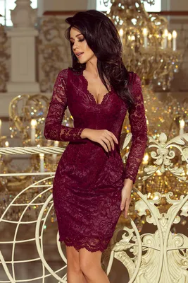 Produktbild von Numoco Spitzenkleid für Damen Gwiodan bordo M