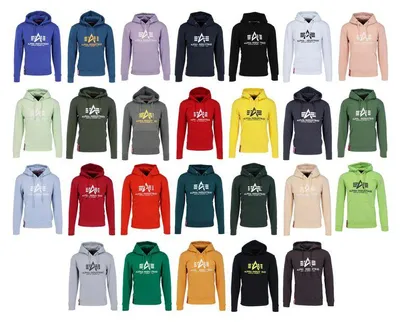 Obrázok produktu pre ALPHA INDUSTRIES - Basic Hoody 178312 Print Pánska mikina, veľkosť:M, farba:Navy