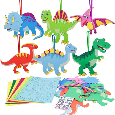 Produktbild von LAMEK 12 Sets Dinosaurier Bastelset Kinder Kreativsets zum Basteln