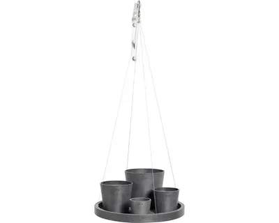 Produktbild von Untersetzer Ecopots hängend Kunststoff Ø 36 cm H 3 cm grau
