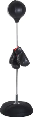 Produktbild von HOMCOM Boxsack, Boxständer mit Handschuhe, Punchingball, 1,26-1,44 m Schwarz