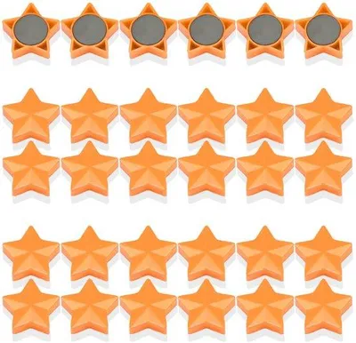 Image de Petits aimants orange pour tableaux blancs et tableaux d'affichage, lot de 30, forte adhérence