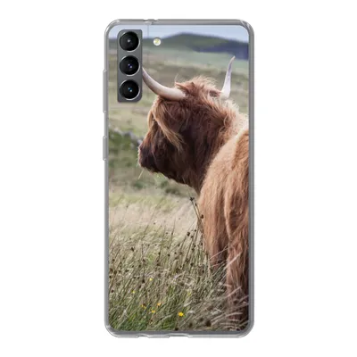 Produktbild von MuchoWow® Handyhülle Schutzhülle Hülle für Samsung Galaxy S21 Plus Schottische Highlander - Natur - Meer Silikon Softcase Handy Hülle - Handy-Tasche