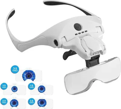 Image de Lunettes de lecture à LED avec grossissement de 1,2 à 4,5x - Rechargeables et réglables