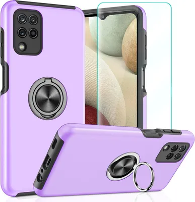 Produktbild von Lila Armor Case Für Samsung Galaxy A12 6,50"" 1X Schutzfolie