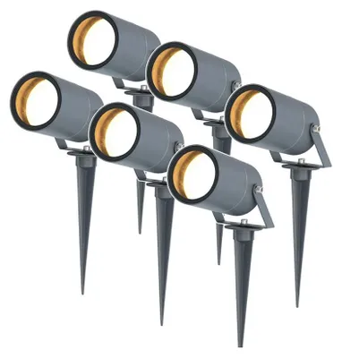Produktbild von hoftronic LED Gartenstrahler Spikey 6er Set Dimmbar IP65 Anthrazit