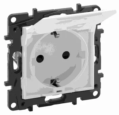 Produktbild von Legrand Niloé Step Schutzkontakt-Steckdose, Kinderschutz, Klappdeckel, Farbe: Ultrawei, 1 Stk.