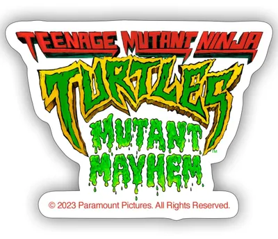 Produktbild von Spreadshirt TMNT Mutant Mayhem Logo Sticker Aufkleber, 10 x 10 cm, Mattweiß