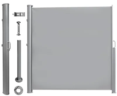 Produktbild von osoltus Alu Seitenmarkise Seitenwand Seitenrollo 180 x 300 cm Hellgrau