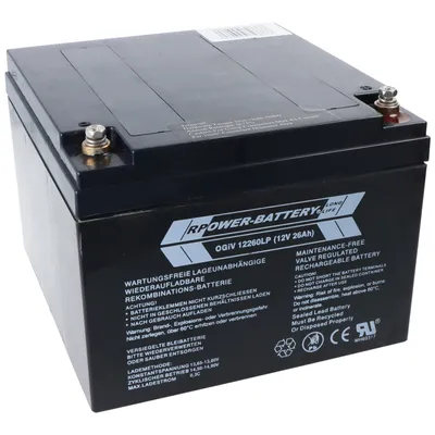 Produktbild von RPower OGiV12260LP 12V 26Ah Longlife Bleiakku AGM Blei Gel Akku