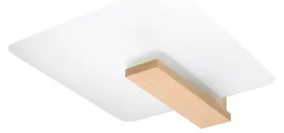 Image de Plafonnier LAPPO en bois naturel 2xE27 15W bois/verre 47.5x14x40cm Sollux Lighting