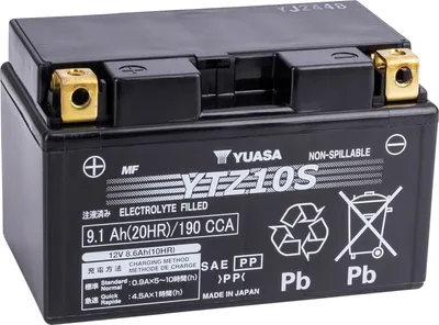 Immagine prodotto di Batteria Yuasa per moto YTZ10S 12 V 8,6 Ah Adatta per modelli di moto, quad, moto d'acqua, motoslitte (YTZ10SWC)