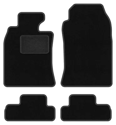 Obrázok produktu pre Velúrové autokoberce pre: Mini Cooper R52 2004-2008 (kabriolet) – sada 4 ks, čierne, na mieru – Wielganizator LUX