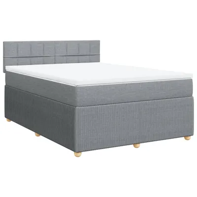 Produktbild von Boxspringbett mit Matratze Hellgrau 160x200 cm Stoff