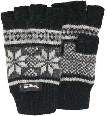 Produktbild von Halbfinger Handschuh  mit Norweger Muster Thinsulate für Herren