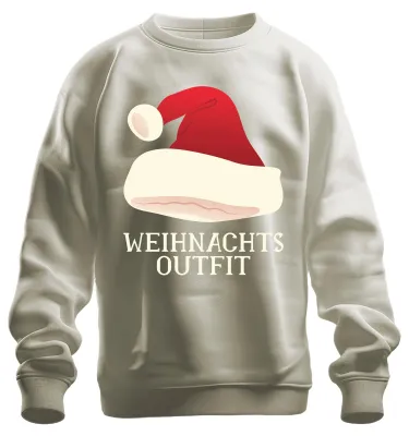 Produktbild von Weihnachtsoutfit Weihnachtsmütze - Weihnachten Sweatshirt Pullover, Natur, L