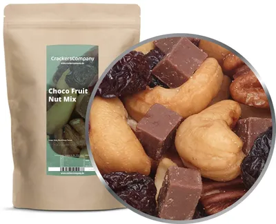 Produktbild von CrackersCompany Schoko-Frucht-Nussmischung (Choco Fruit Nut Mix), ZIP-Beutel 600 g