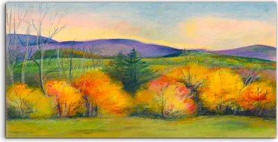 Produktbild von Coloray Canvas 100x50  Wandbild Leinwand Bilder Foto Wand Berg Landschaft im Herbst