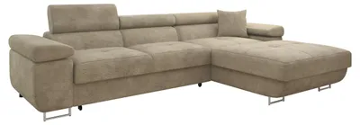 Produktbild von MIRJAN24 Ecksofa Torezio Mini, Stilvoll Eckcouch mit Bettkasten und Schlaffunktion, Einstellbare Kopfstützen, 280x170x70-90 cm (Farbe: Lumo 30, Seite: Rechts)
