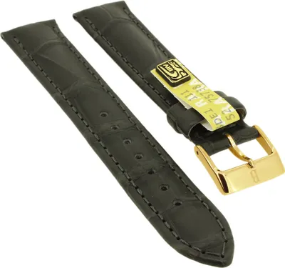 Produktbild von BARINGTON LOUISIANA Uhrenarmband | echt Krokoleder | grau 35341, Stegbreite:22mm, Schließe:Gelbgolden