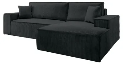 Produktbild von Selsey Farese - Ecksofa mit Schlaffunktion, Cordbezug, schwarz, rechtsseitig
