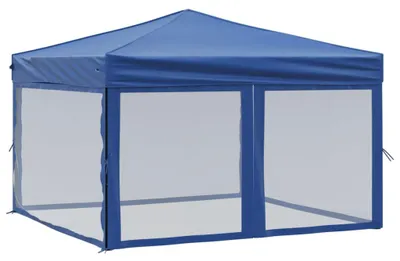 Produktbild von vidaXL Partyzelt Faltbar mit Seitenwänden Blau 3x3 m