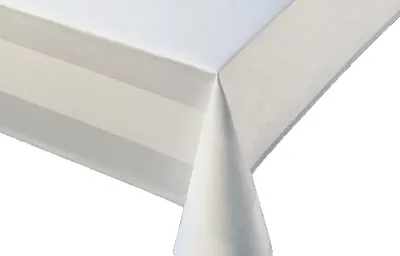 Produktbild von 2 x Tischwäsche Tischdecke Damast Weiss Breite 130 cm Länge wählbar - Weiss mit 2 seitiger Atlaskante (130x170 cm)