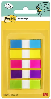 Produktbild von Post-it® Index Haftstreifen Mini Neonfarben 11x43mm 1 Spender 100 Haftstreifen