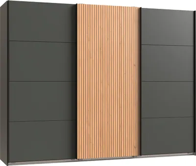Produktbild von Schwebetürenschrank 270cm, graphit mit Eiche, CHIETI-43