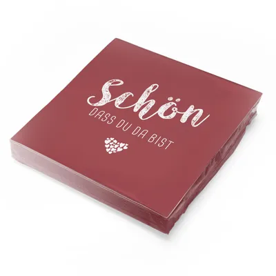 Produktbild von Linclass Airlaid - itenga 12x Serviette Schön dass du da bist bordeaux ROT - 40x40cm