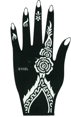 Produktbild von Henna Tattoo Schablone für die Linke Hand