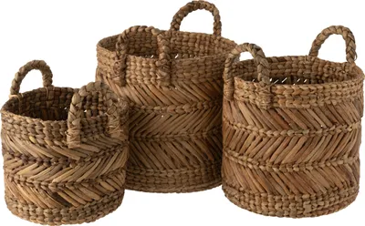Produktbild von J-Line Set Von 3 Körben Geflochten Raffia Naturell