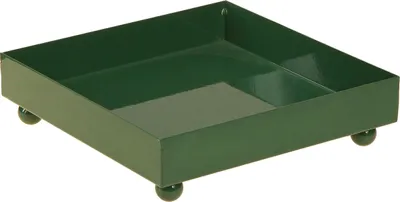 Produktbild von Deko Tablett Grün Metall quadratisch 15×15cm 2er Set Tisch, 2 Stück