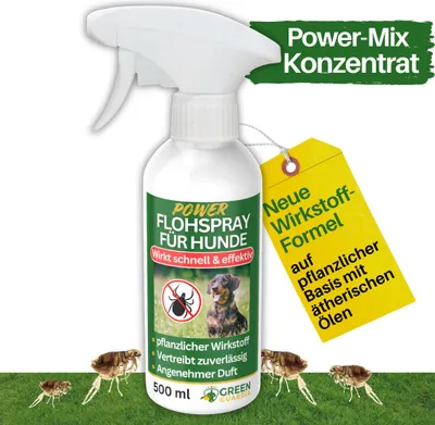 Produktbild von Floh Abwehrspray Power-Konzentrat 500 ml – Flohspray Hund, Spray gegen Flöhe, Flohspray Ideal für Spaziergänge, Fellpflege, Hundebett, uvm.
