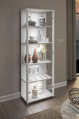 Produktbild von Vitrine Glasvitrine Standvitrine Vitrinenschrank "Berlin VIII" Weiß