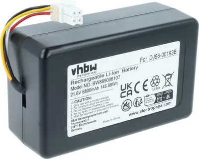 Produktbild von vhbw Akku Ersatz für Samsung DJ96-00193F, DJ96-00193B, DJ68-00741V-00, VCA-RBT72 für Saugroboter (6,8 Ah, 21,6 V, Li-Ion)