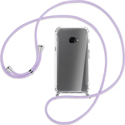 Produktbild von Handykette Backcover-Schutzhülle mit Band (Metall silberfarben) für Samsung Galaxy Xcover 4 / 4s - violett